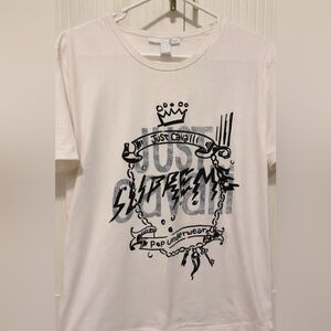 Just Cavalli White Tee with Bold Black Graphic